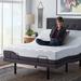 Lucid Comfort Collection 12-in. Hybrid Mattress and L300 Adjustable Bed Set