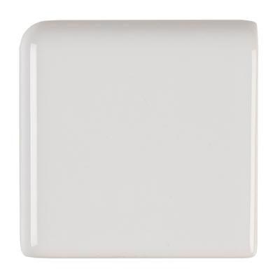Sophisticated 2x2-inch Glazed Ceramic Bullnose Corner in Arctic White - 2x2