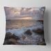 Designart 'Cloudy Sky and Stormy Waves in Sydney' Seashore Throw Pillow