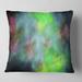 Designart 'Green Blue Sky with Stars' Abstract Throw Pillow