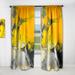 Designart 'White and Yellow Marbled Acrylic with a cloud of Black' Modern Blackout Curtain Single Panel