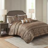 Madison Park Venetian 6 Piece Jacquard Quilt Set with Throw Pillows