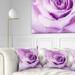 Designart 'Purple Wet Rose Background' Flowers Throw Pillowwork