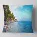 Designart 'Wild Blue Beach Panorama View' Seashore Throw Pillow