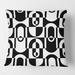 Designart 'Monochrome Geometric Pattern VIII' Mid-Century Modern Throw Pillow