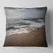 Designart 'Soft Waves of Sea on Sandy Beach' Seashore Throw Pillow
