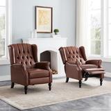 Walter Tufted Bonded Leather Recliner (Set of 2) by Christopher Knight Home