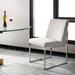 SAFAVIEH Couture Lombardi Chrome Side Chair - Grey / White - 23" W x 26.5" L x 34" H