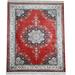 La Dole Rugs Red Blue Silver Grey Bordered Flat Pile Machine Washable Area Rug Carpet Living Room Patio 5x7 8x10 7X9 feet