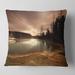 Designart 'Mountain Lake under Cloudy Sky' African Landscape Printed Throw Pillow