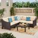 Antibes Outdoor 6-piece V Shaped Sectional Sofa Set with Cushions by Christopher Knight Home