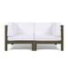 Oana Outdoor 2-seater Sectional Acacia Loveseat by Christopher Knight Home
