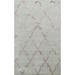 Wool/ Silk Modern Trellis Foyer Area Rug Oriental Hand-Tufted - 4'0" x 6'0"