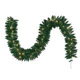 Joiedomi 9 ft. Tall Green Plastic Prelit Artificial Christmas Garland with 50 LED Lights - 9.9"W x 8"L x 17.1"H