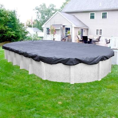 Pool Mate Commercial-Grade Slate Blue Winter Cover for Oval Above-Ground Swimming Pools