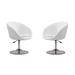 Manhattan Comfort Hopper Chrome Faux Leather Adjustable Height Chair (Set of 2)