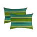 Thread and Weave Riverton Green Boudoir Outdoor Pillow (Set of 2)