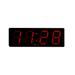 Unek Goods NeXtime Big Digital Wall Clock, Shiny Black Plasti, Bright Red LED Numbers, Rect., AC Powered