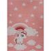 Light Baby Pink Soft Area rug Carpet Mat with Unicorn, Star and Cloud