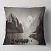 Designart 'Snow Mountain Lake Panorama' Landscape Printed Throw Pillow