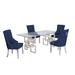 Best Quality Furniture 5-Piece Dining Set with Tufted Buttons and Nailhead Trim