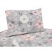 Grey Watercolor Floral Collection 4-piece Queen Sheet Set - Blush Pink Gray and White Shabby Chic Rose Flower Farmhouse