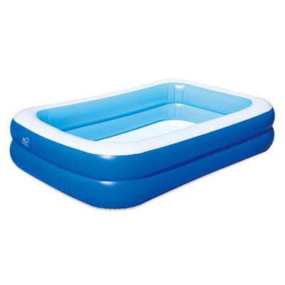 Blue Wave Inflatable Rectangular Family Pool with Cover - One-size