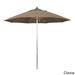 California Umbrella 9' Rd. Aluminum Frame, Fiberglass Rib Patio Umbrella, Push Open,Anodized Silver Finish, Sunbrella Fabric