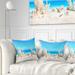 Designart 'Seashells on Tropical Beach' Seashore Photo Throw Pillow