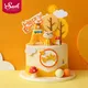 Décoration de gâteau d'anniversaire pour garçon et fille renard assis orange jaune arbres beaux