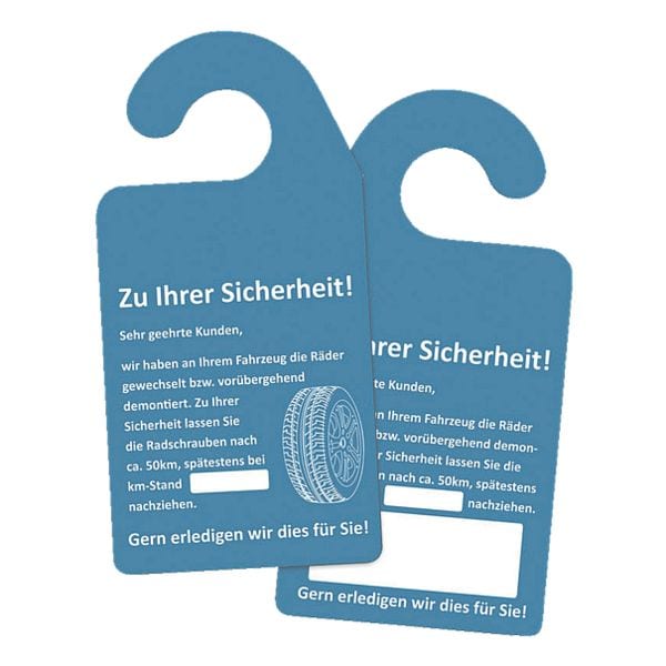 EICHNER 2x 100 Kfz-Spiegelanhänger »Räder nachziehen« blau Image