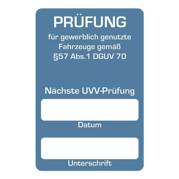 EICHNER 2 Rollen je 250 Kundendienst-Aufkleber »Nächste UVV-Prüfung« blau, 6x4 cm Image