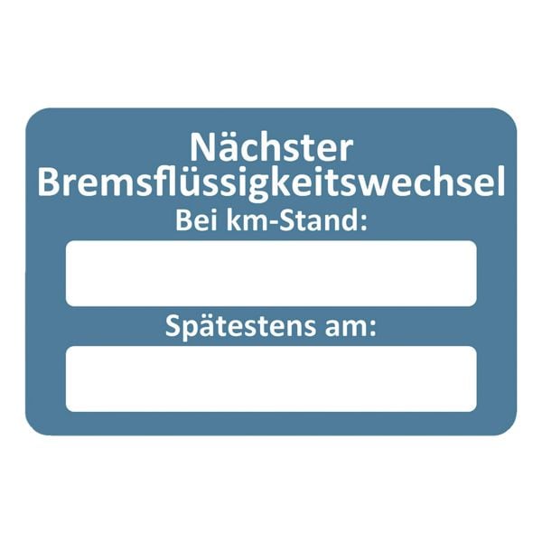 EICHNER 2 Rollen je 250 Kundendienst-Aufkleber »Nächster Bremsflüssigkeitswechsel« blau, 6x4 cm Image