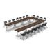 TeamWORK Tables 18 Person Conference Meeting Tables w/ 18 Chairs Complete Set Wood/Steel in Brown/Gray | 30 H x 120 W x 60 D in | Wayfair 7378