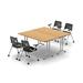 Inbox Zero Albertina 4 Person Conference Meeting Tables w/ 4 Chairs Complete Set Wood/Metal in Brown/White | 30 H x 60 W x 60 D in | Wayfair