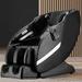 Inbox Zero Faux Power Reclining Adjustable Width Heated Massage Chair Faux /Stain Resistant/Water Resistant in Black | Wayfair