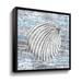 Highland Dunes Seashell on Gray Wave Beach House by Irina Sztukowski - Painting Print on Canvas Canvas, in Blue/Gray | 10 H x 10 W x 2 D in | Wayfair