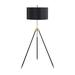 Orren Ellis Arnuad 63" Tripod Floor Lamp Metal in Black/Yellow | 63 H x 29 W x 29 D in | Wayfair CFAAAA72613B4C348512C97BA7102BA9