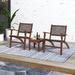 Steelside™ Sadie Outdoor 3 Pieces Patio Rattan Furniture Set Wood/Natural Hardwoods in Brown/White | Wayfair C4BA3DE118C247AAA752E5717EE0BB47