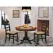 Alcott Hill® Devoe Bar Height Rubberwood Solid Wood Dining Set Wood/Upholstered in Black | 29.5 H in | Wayfair 99F41CE9E2BD43D380E967BE3744E6A5