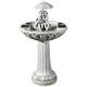 Garden Mile Rustic Solar Powered Garden Water Feature Fountains with Statues - Hand Painted Finish Solar Water Fountain Umbrella Doubles Bird Bath Outdoor Ornaments for Garden, Patio, Lawn Decor