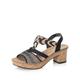 Rieker Women Sandals 638C7, Ladies Wedge Sandals,Wedge Sandals,Wedge Heel,Summer Shoe,Comfortable,high,Black (Schwarz Kombi / 00),38 EU / 5 UK