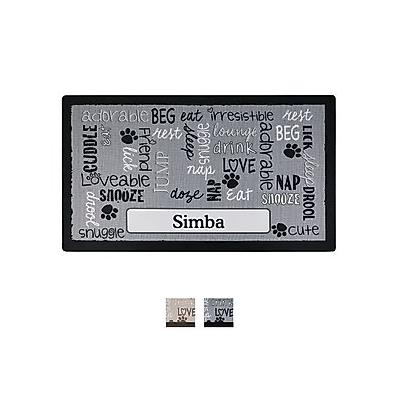 Drymate Linen Personalized Dog & Cat Placemat, Black, Large