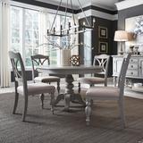 Summer House Dove Grey 5 Piece Pedestal Table Set