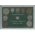 1945-1951 King George VI Great Britain British Coin Collection Collector Type Set (second type George VI coinage)