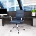 Benmar Mid-Back Swivel Leather Office Chair in Steel Base by LeisureMod