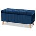 Hanley Modern and Contemporary Velvet Fabric and Wood Storage Ottoman