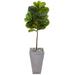 5' Fiddle Leaf Artificial Tree in Cement Planter (Real Touch)