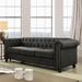 Kevi Traditional Fabric Upholstered Tufted Nailhead Trim Chesterfield Sofa by Furniture of America
