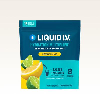 Liquid I.V. Lemon Lime Powdered Hydration Multiplier® (32 pack) - Powdered Electrolyte Drink Mix Packets